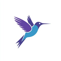 Fototapeta premium Colorful hummingbird in flight, nature, symbol, design element