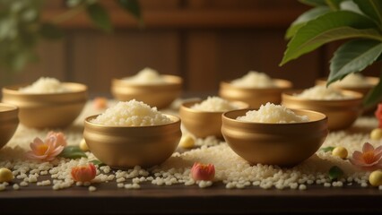 These symbolic offerings represent nourishment, gratitude, and purity, uniting the physical and spiritual in one meaningful act.