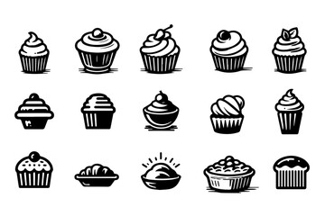 A Delightful Collection of Cupcake Icons