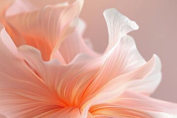 Ethereal peach flower on gradient background. Neural network AI generated