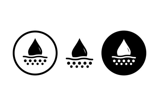 Absorbent icon vector or Absorbent label isolated on white. Sanitary care symbol. Moisture absorbing. Protect skin concept. Vector thin line icon