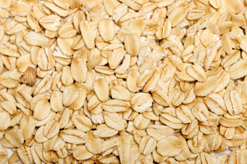dried organic whole grain rolled oats background