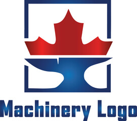 Combination of gear and maple leaf logo icon illustration