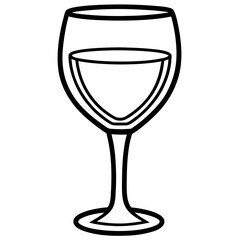 Contemporary Wine Glass in Line Art