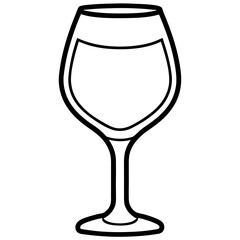 Contemporary Wine Glass in Line Art