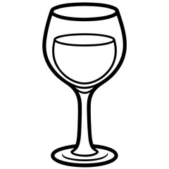 Contemporary Wine Glass in Line Art