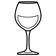 Contemporary Wine Glass in Line Art