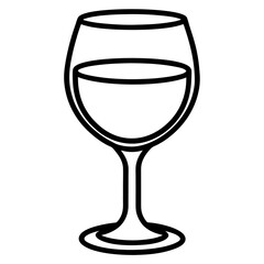 Contemporary Wine Glass in Line Art