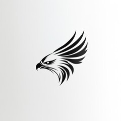 Obraz premium Abstract eagle head graphic, minimalist design, possible use for logo or tattoo