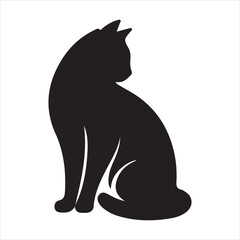 Cat Silhouette Sticker Design