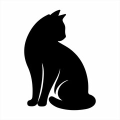 Cat Silhouette Sticker Design
