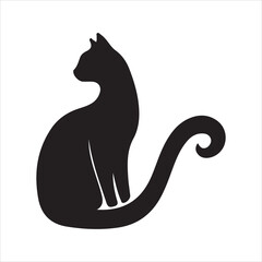 Minimalist Cat Silhouette Art