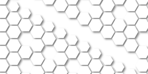 Abstract seamless honeycomb hexagon background. Geometric texture white gray pattern design