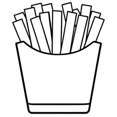 Crispy Fries Line Art Illustration