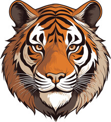 A tiger head vector illustration on white background