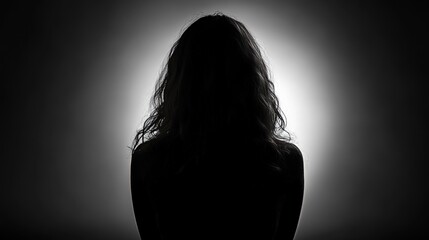 Obraz premium Mysterious Silhouette: A Woman's Shadow in Light
