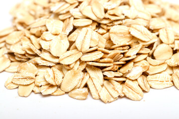 rolled oats isolated white background