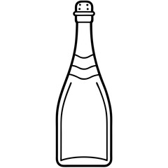 Elegant Champagne Bottle Outline Design