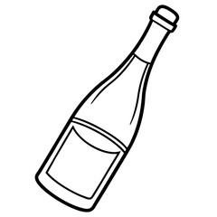 Elegant Champagne Bottle Outline Design