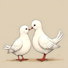 Two white doves