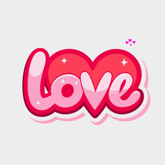 Sticker design of Love