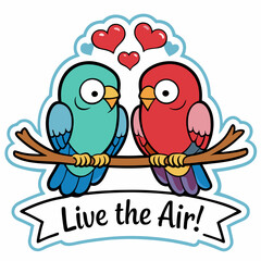 Obraz premium two birds on a branch