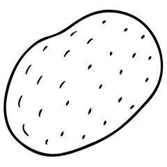 Elegant Potato Line Art Illustration