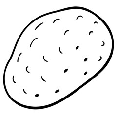 Elegant Potato Line Art Illustration