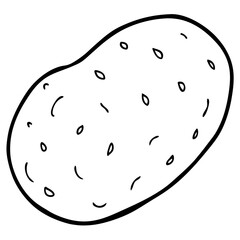 Elegant Potato Line Art Illustration
