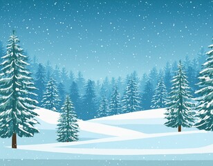 Obraz premium Winter forest view, outdoor recreation place. Winter Landscape with snow. Snowy background. Snowdrifts. Snowfall.