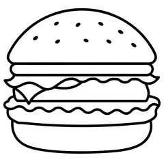 Minimalist Burger Line Art Designs
