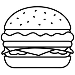 Minimalist Burger Line Art Designs