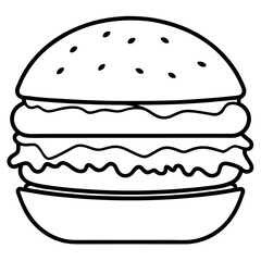 Minimalist Burger Line Art Designs