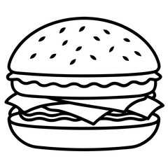 Minimalist Burger Line Art Designs