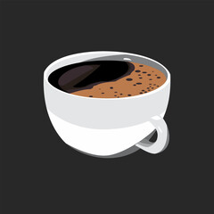 Vector illustration of a cup of black coffee.