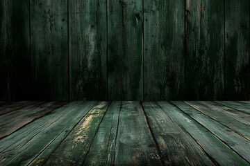 Fototapeta premium Rustic Green Wooden Plank Background for Creative Designs