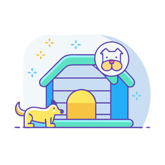 dog kennel icon, dog kennel vector illustration-simple illustration of dog kennel, perfect for dog kennel logos and icons