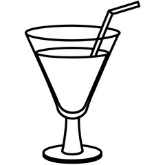 Minimalist Cocktail Glass Line Drawing
