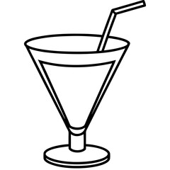 Minimalist Cocktail Glass Line Drawing