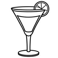 Minimalist Cocktail Glass Line Drawing