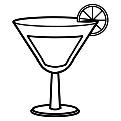 Minimalist Cocktail Glass Line Drawing