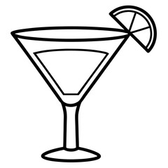 Minimalist Cocktail Glass Line Drawing