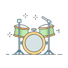 drum set icon, drum set vector illustration-simple illustration of drum set, perfect for drum set logos and icons