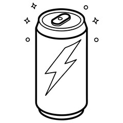 Minimalist Energy Drink Can Line Art
