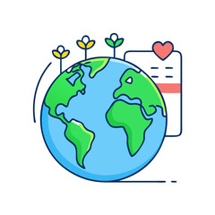 earth day icon, earth day vector illustration-simple illustration of earth day, perfect for earth day logos and icons
