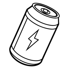 Minimalist Energy Drink Can Line Art