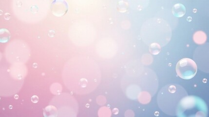 Pastel Bubble Background Delicate Iridescent Spheres Floating on a Soft, Dreamy Gradient