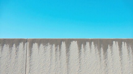 Abstract Wall Texture Against a Vivid Blue Sky A Study in Minimalist Architectural Detail