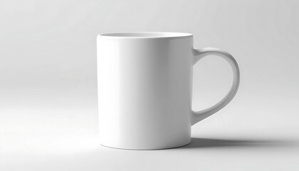 Obraz premium White mug mockup on white background, photorealistic