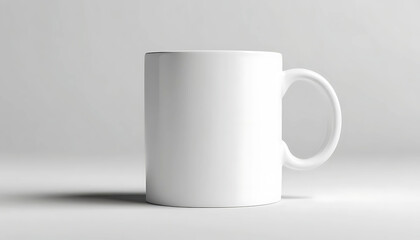 Obraz premium White mug mockup on white background, photorealistic